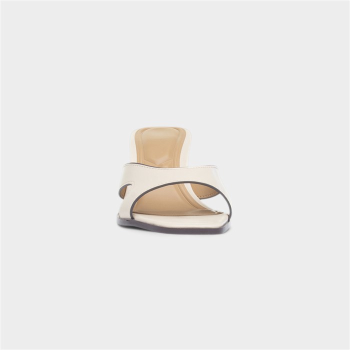Martha Cream Mule Heeled Sandal