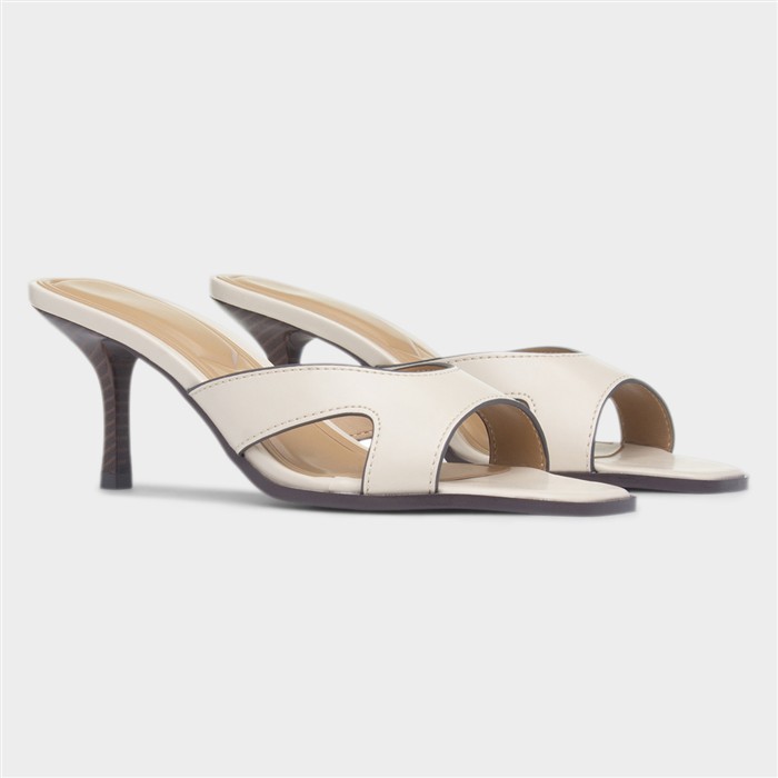 Martha Cream Mule Heeled Sandal