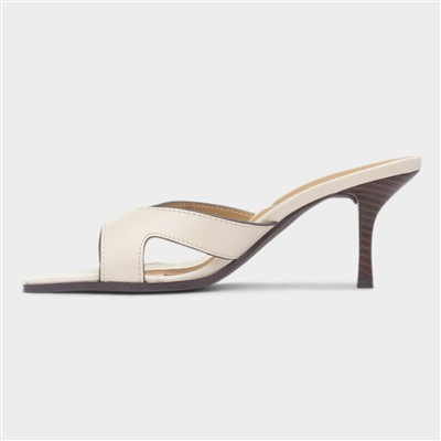 Martha Cream Mule Heeled Sandal
