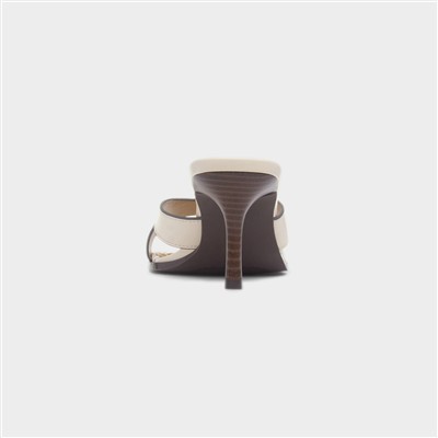 Martha Cream Mule Heeled Sandal