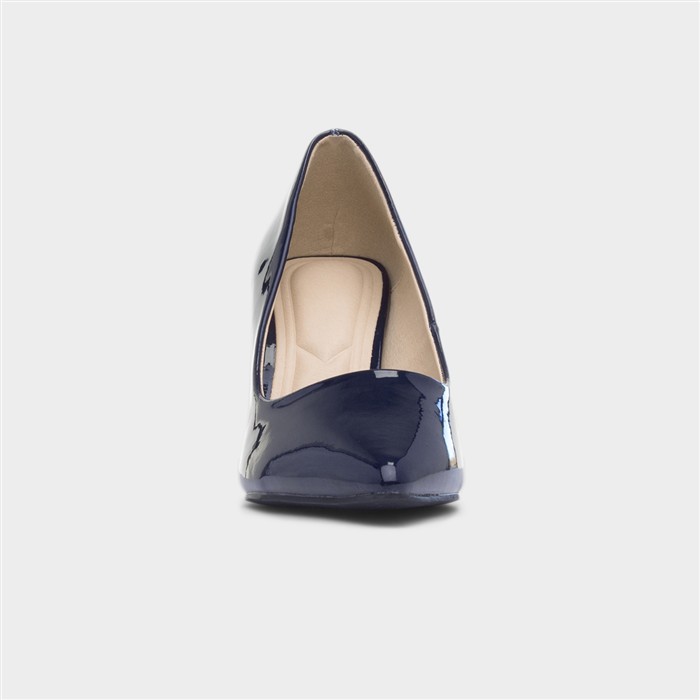 Miranda Womens Navy Patent Heel