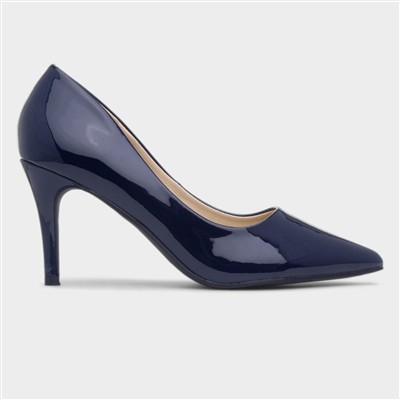 Miranda Womens Navy Patent Heel