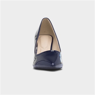 Miranda Womens Navy Patent Heel