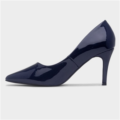 Miranda Womens Navy Patent Heel
