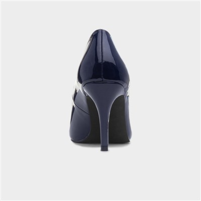 Miranda Womens Navy Patent Heel