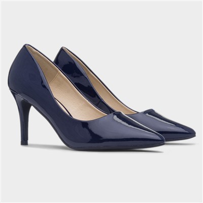 Miranda Womens Navy Patent Heel