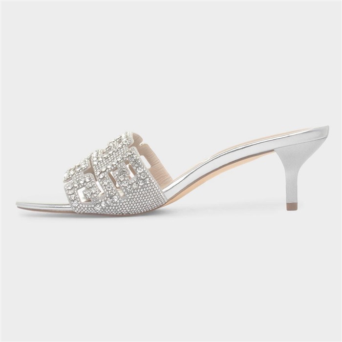Evie Womens Silver Mule Heel