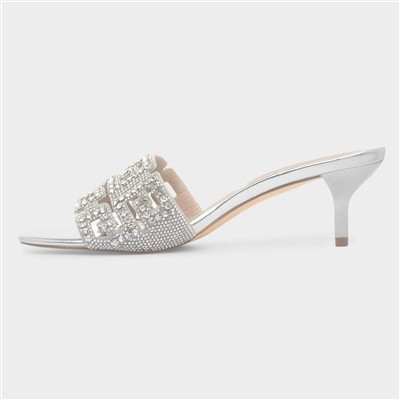 Evie Womens Silver Diamante Hee