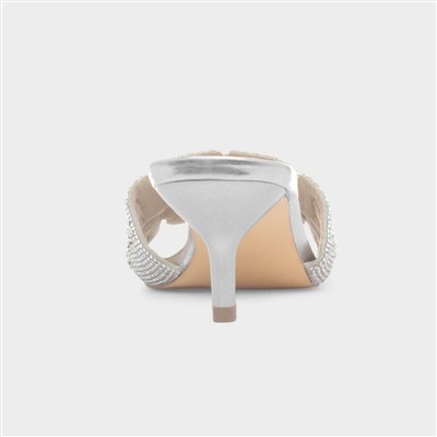 Evie Womens Silver Diamante Hee