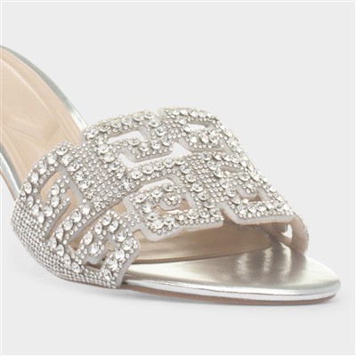 Evie Womens Silver Diamante Hee
