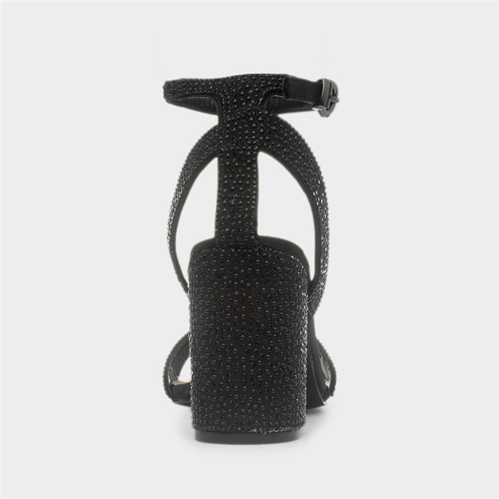 Judy Womens Black Diamante Heel