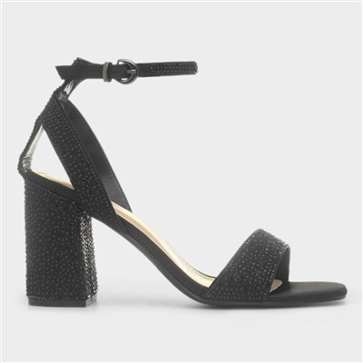 Judy Womens Black Diamante Heel