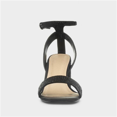 Judy Womens Black Diamante Heel