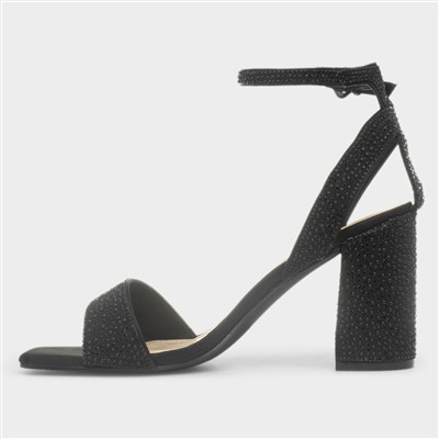 Judy Womens Black Diamante Heel