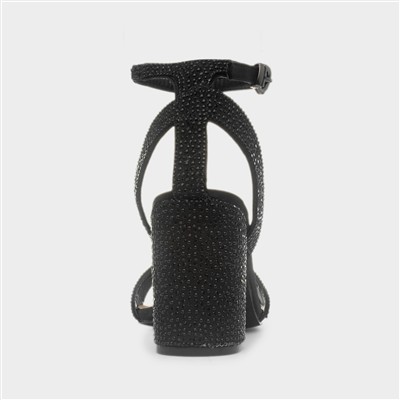 Judy Womens Black Diamante Heel