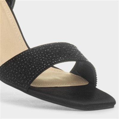 Judy Womens Black Diamante Heel
