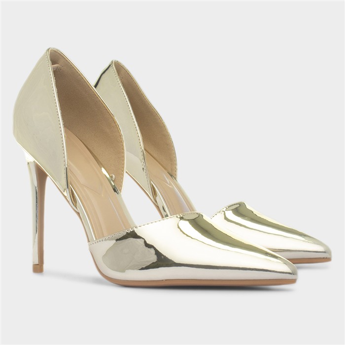 Millie Womens Gold Patent Heel