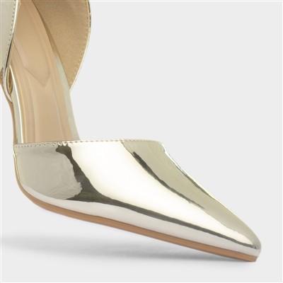 Millie Womens Gold Patent Heel