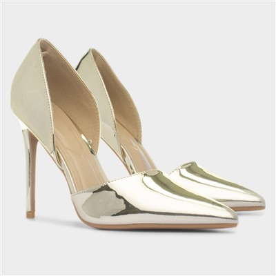 Millie Womens Gold Patent Heel