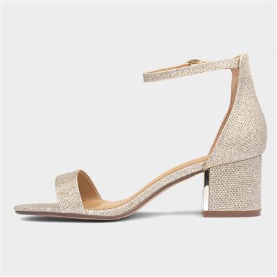 Halla Womens Gold Heeled Sandal
