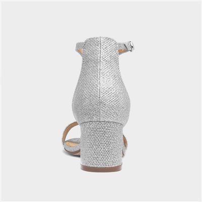 Truffle Halla Womens Silver Shimmer Heeled Sandal