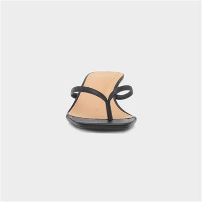 Truffle Dua Womens Black Heeled Toe Post Sandal