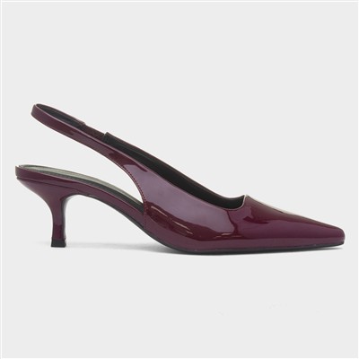 Celine Womens Burgundy Patent Heel
