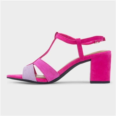 Womens Pink Buckle Vegan Heels