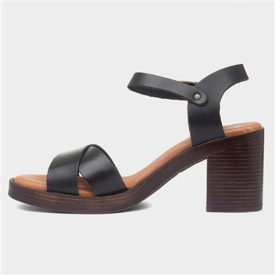 Georgia Womens Black Leather Heel