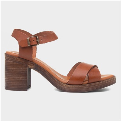 Georgia Womens Tan Leather Heel