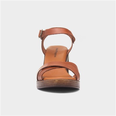 Georgia Womens Tan Leather Heel
