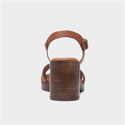 Georgia Womens Tan Leather Heel