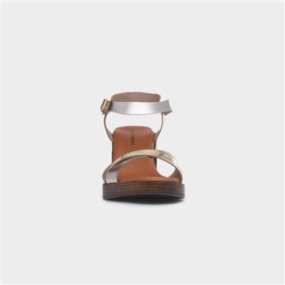 Georgia Womens Gold Leather Heel