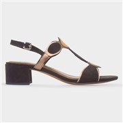 Marco Tozzi Womens Chocolate Block Heel Sandal (Click For Details)