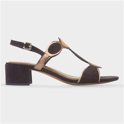 Womens Chocolate Block Heel Sandal