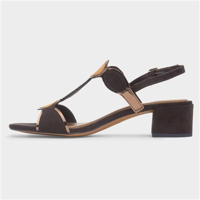 Womens Chocolate Block Heel Sandal