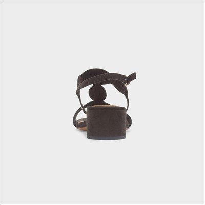 Womens Chocolate Block Heel Sandal