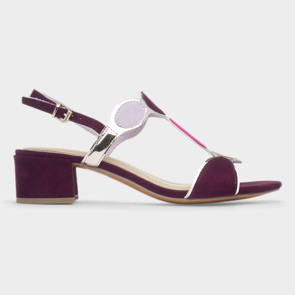 Womens Mulberry Block Heel Sandal