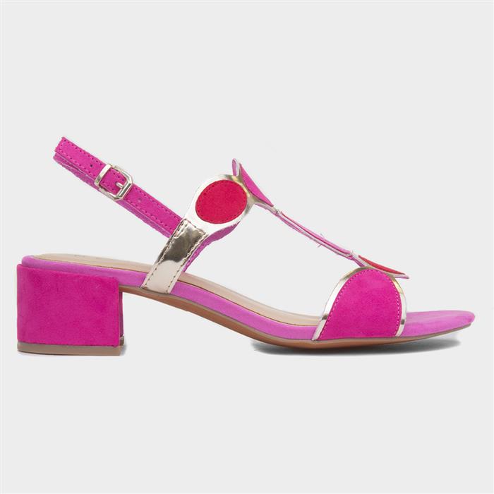 Marco Tozzi Women's Pink Buckle Block Heel Sandal Size 39