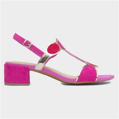 Womens Pink Heeled Sandal