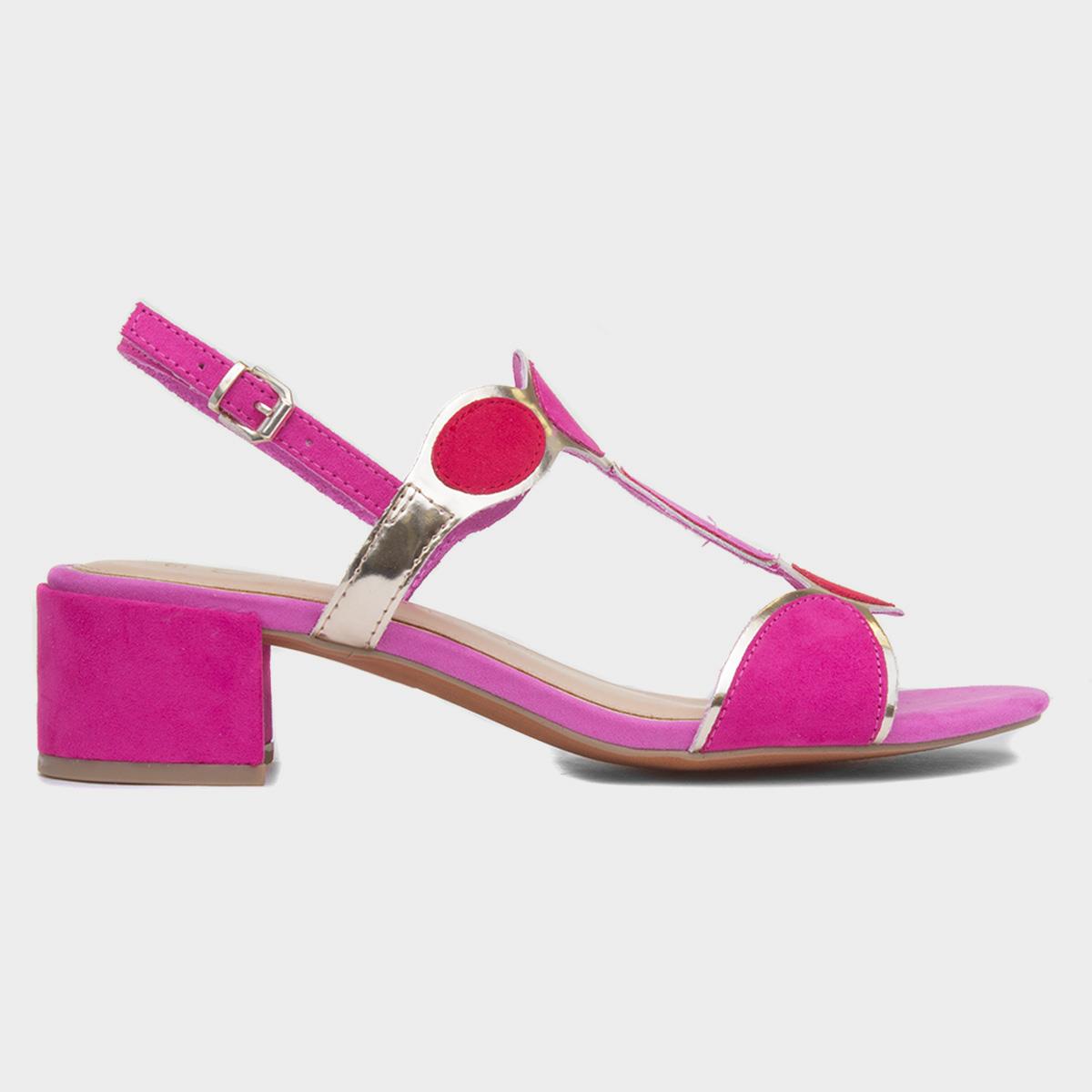 Womens Pink Heeled Sandal