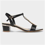 Lunar Blaze Womens Black Patent Buckle T-Bar Heel (Click For Details)