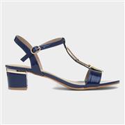 Lunar Blaze Womens Navy Patent Buckle T-Bar Heel (Click For Details)