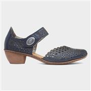 Rieker Antistress Womens Navy Leather Court Shoe (Click For Details)