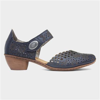 Antistress Womens Navy Leather Court Shoe