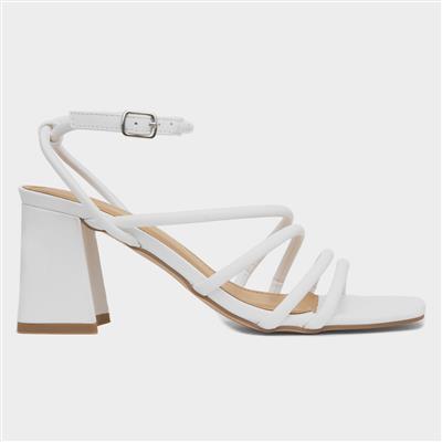 Dandelion Womens White Strappy Heel