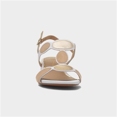 Womens White Vegan Heeled Sandal