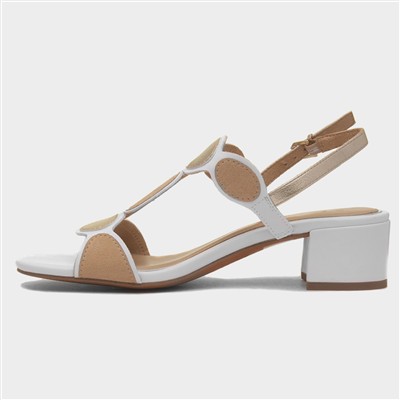 Womens White Vegan Heeled Sandal