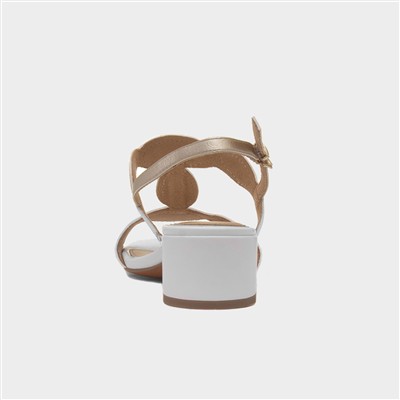 Womens White Vegan Heeled Sandal