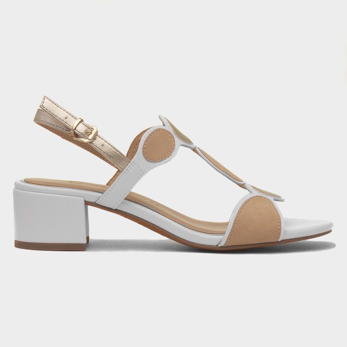 Womens White Vegan Heeled Sandal